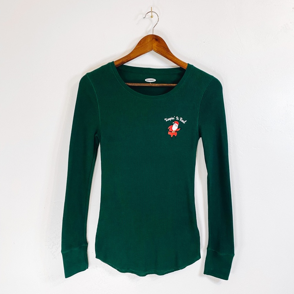Old Navy Christmas Thermal Keepin It Real Santa